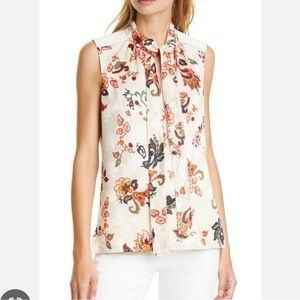 NWT Tory Burch Paisley Print
Burnout Tie Neck Top
